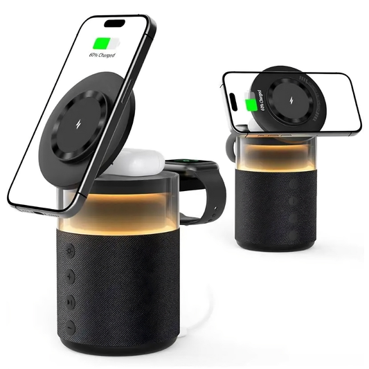5-in-1 Magnetic Wireless Charging Station & Bluetooth Speaker