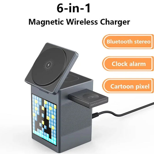 AuraCharge: 6 in 1 Magnetic Wireless Charger & Speaker
