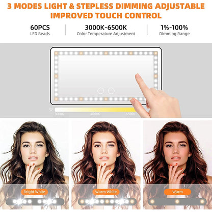 Glow & Go: The Rechargeable LED Car Makeup Mirror