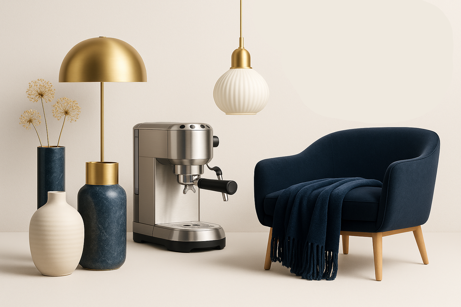 Banner for a Fancy Household Items Online Store. Do not include any writings on it